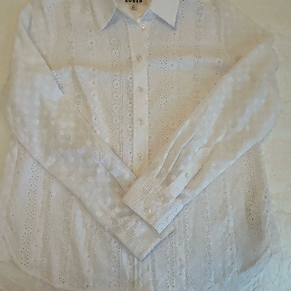 Boden Floral Eyelet Blouse